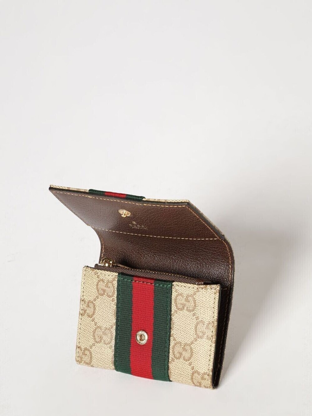 Gucci Card Holder Wallet Leather Beige Tan - Picture 2 of 3
